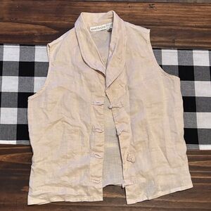 Martinique linen Sleeveless Vest shirt with Knot Details medium